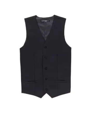 Colete de homem com dois bolsos, fecho de botões.