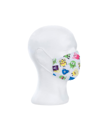 Máscara reutilizável em tecido elástico e estampada Monstros