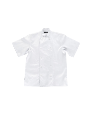 Blusão. Unisex. Fecho de botões, manga curta, sem bolsos.