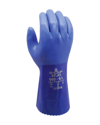Luva Algodão Revestimento Pvc Azul 30 Cm - Showa