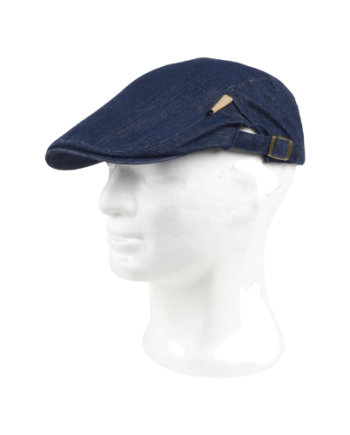 Boina inglesa em tecido de ganga.