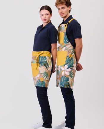 Avental francês e estampado combinado