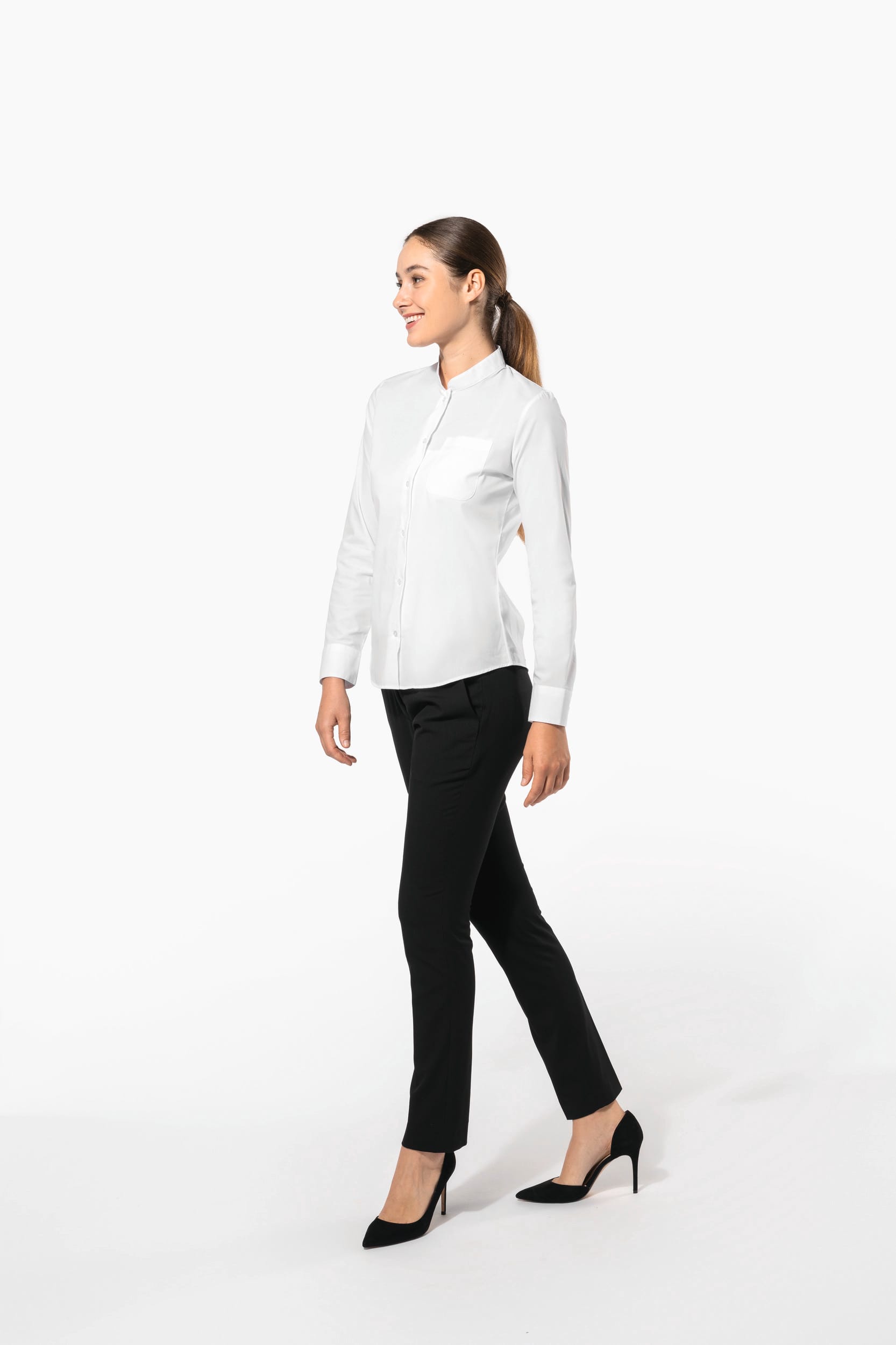 Camisa de senhora com gola à padre Kariban Hospitality
