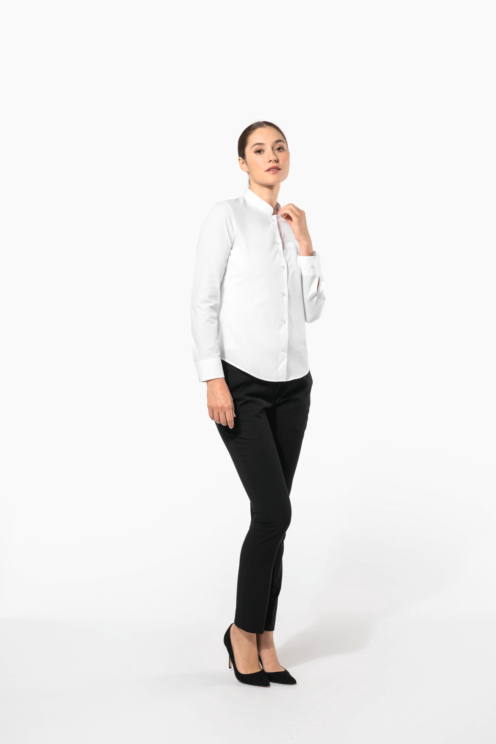 Camisa de senhora com gola à padre Kariban Hospitality