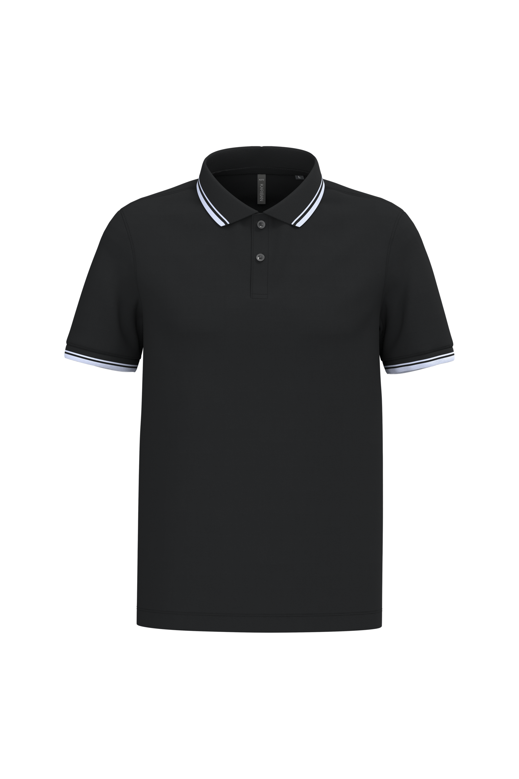 Polo Kariban com riscas em contraste