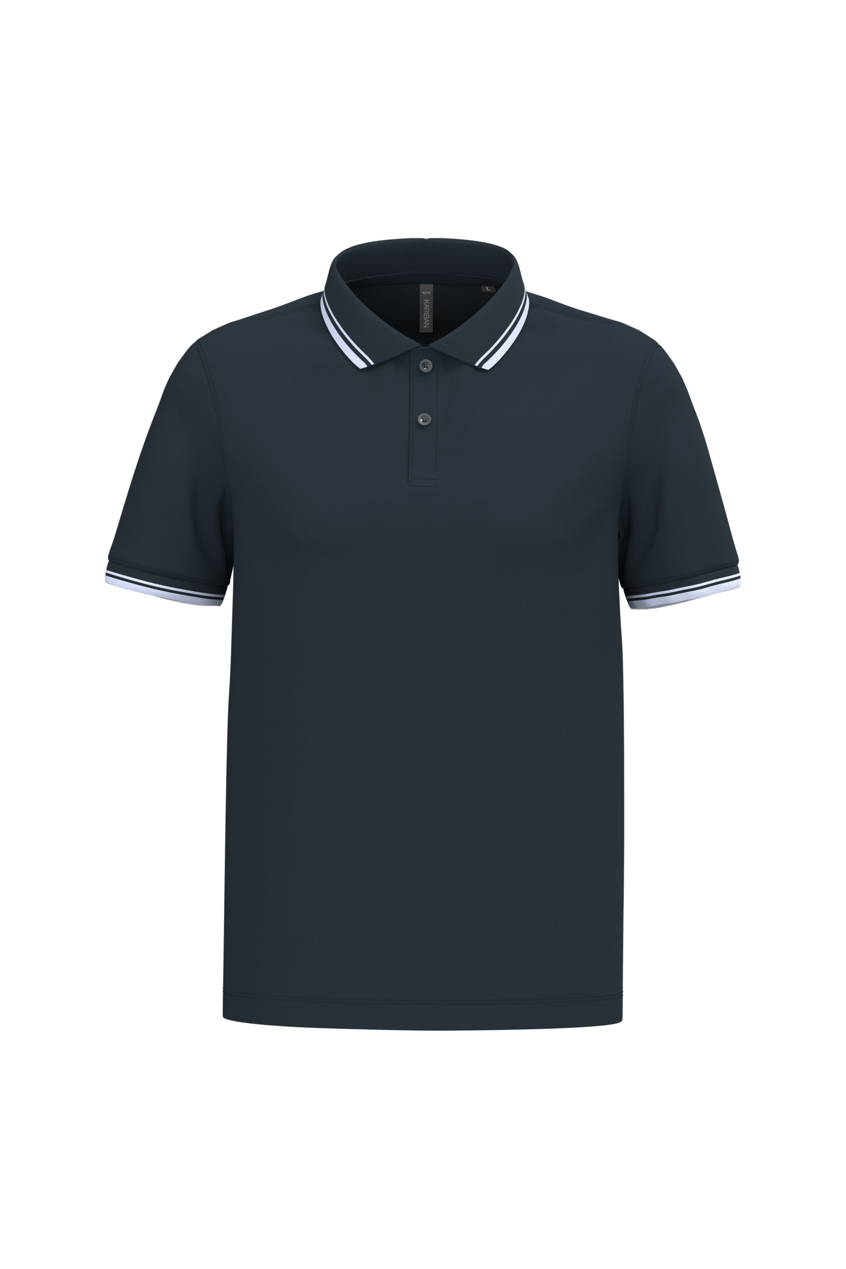 Polo Kariban com riscas em contraste